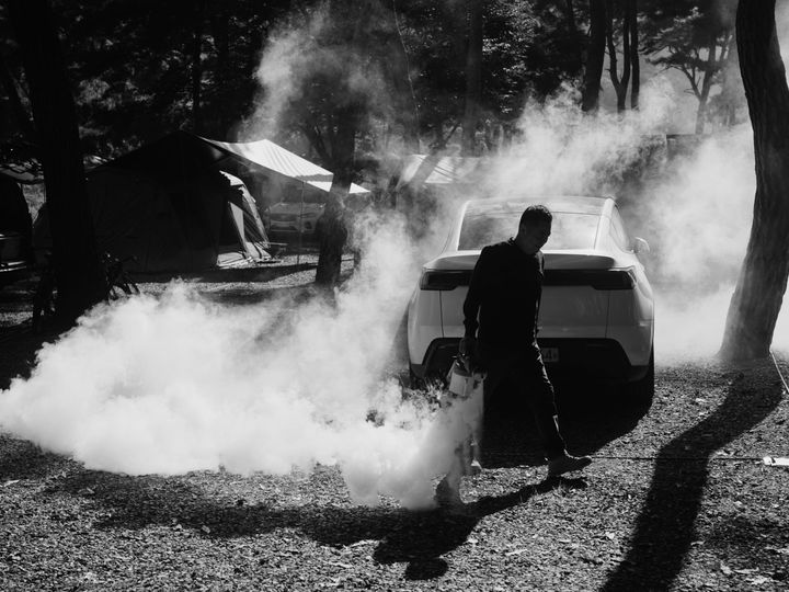 Smoke at the campsite